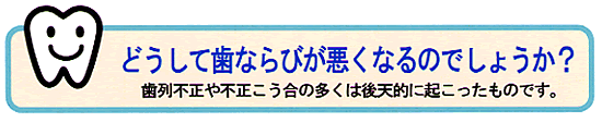 テキスト：どうして歯並びが悪くなるのでしょうか？