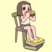 ハンバーガーを食べる女の子