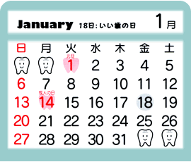 1月　18日：いい歯の日